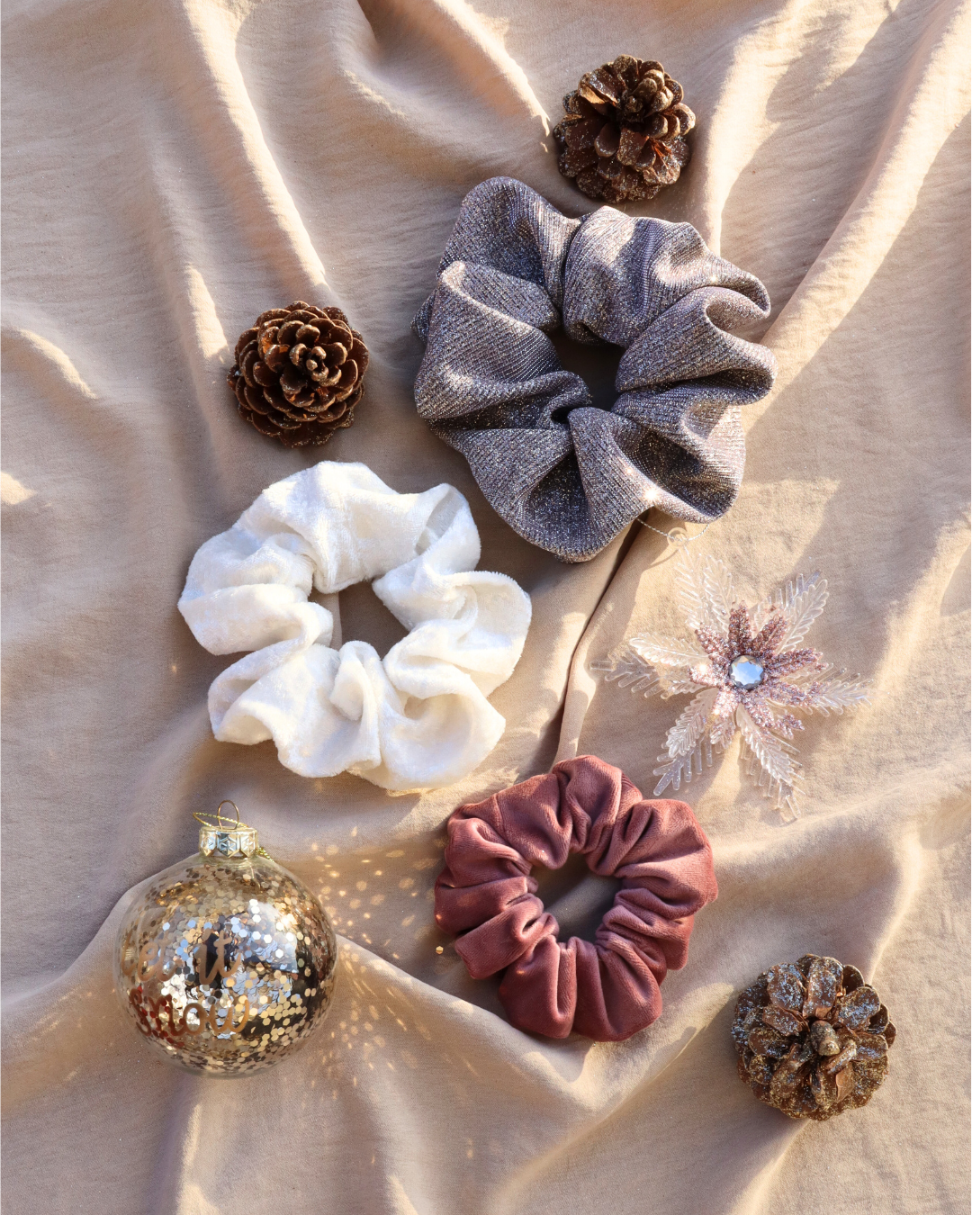Holiday Charm - 3 Scrunchies
